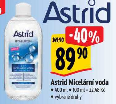 Astrid Micelární voda, 400 ml  
