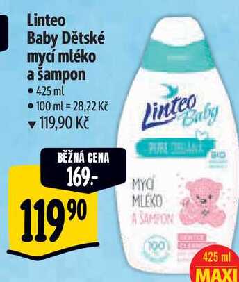 Linteo Baby Dětské mycí mléko a šampon, 425 ml 