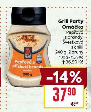Grill Party Omáčka Pepřová s brandy, Švestková s chilli 240 g