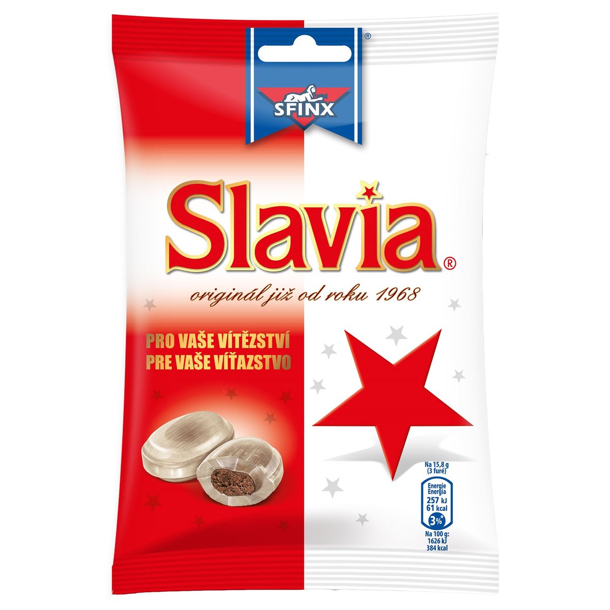 Nestlé Sfinx Slavia bonbóny s peprmintovou příchutí a kakaovou náplní