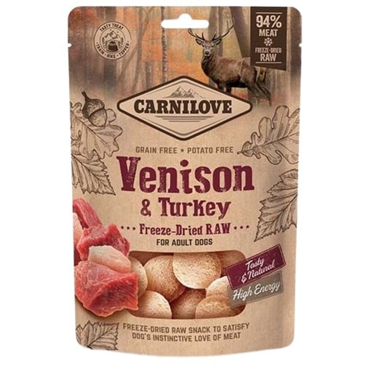 Carnilove Venison & Turkey mrazem sušené pamlsky pro psy