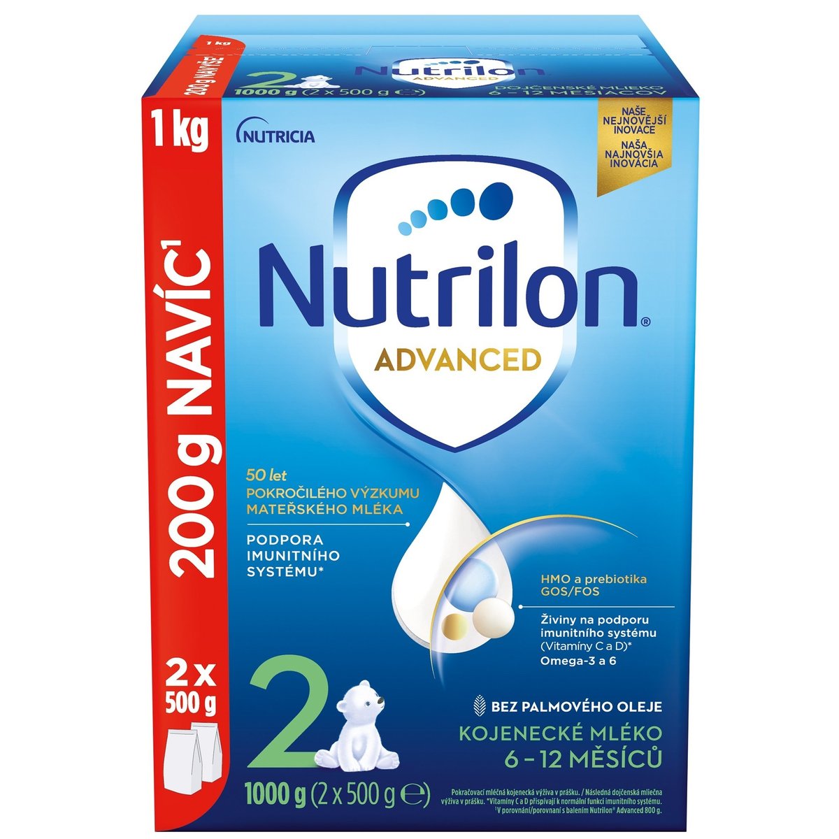 Nutrilon Advanced 2 pokračovací kojenecké mléko – duo balení