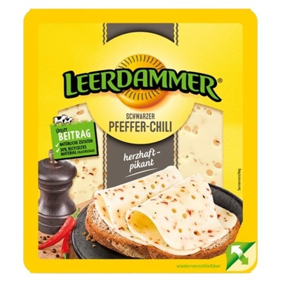 Leerdammer Pepř a chilli sýr plátky