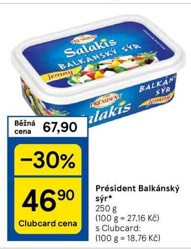 Président Balkánský sýr, 250 g
