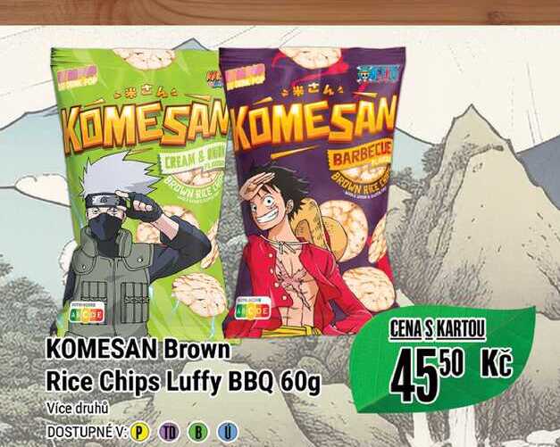 KOMESAN Brown Rice Chips Luffy BBQ 60g