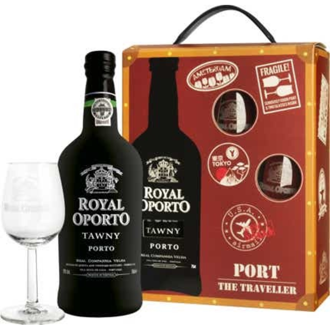 Royal Oporto Tawny Traveller Box 750ml + 2 sklenice (dárkové balení)