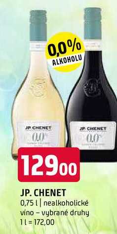 JP. chenet 0,75l nealkoholické víno vybrané druhy 