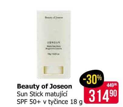 Beauty of Joseon Sun Stick matující SPF 50+ v tyčince 18 g