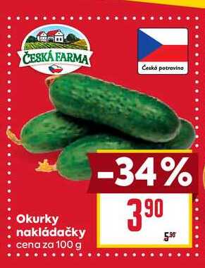 Okurky nakládačky cena za 100 g