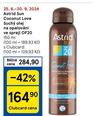 Astrid Sun Coconut Love Suchý olej na opalování ve spreji OF20, 150 ml 