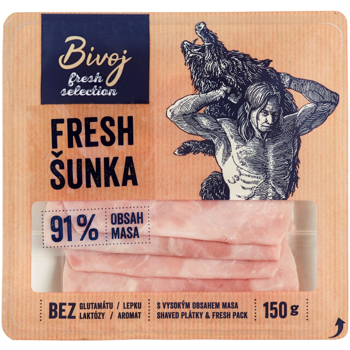 Bivoj Fresh šunka s obsahem masa 91 %