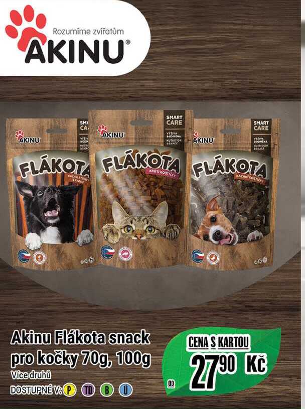 Akinu Flákota snack pro kočky 70g, 100 g