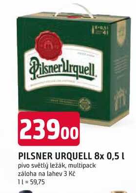 Pilsner Urquell Pivo ležák světlý 8 x 0,5l