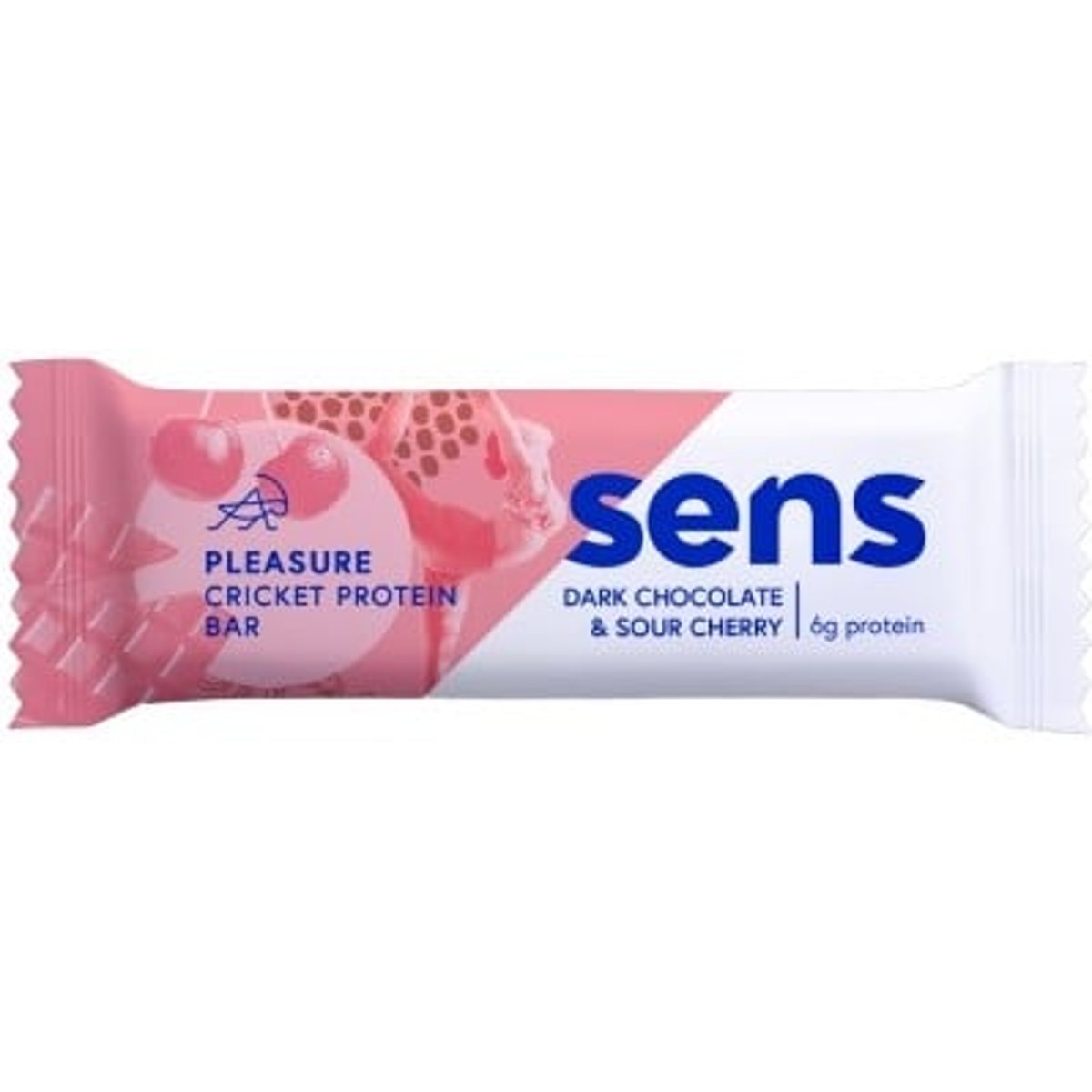 SENS Pleasure Protein tyčinka s cvrččí moukou - Tmavá čokoláda & Višeň