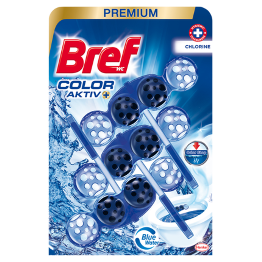 Bref Color Aktiv Chlorine tuhý WC blok 3x50 g