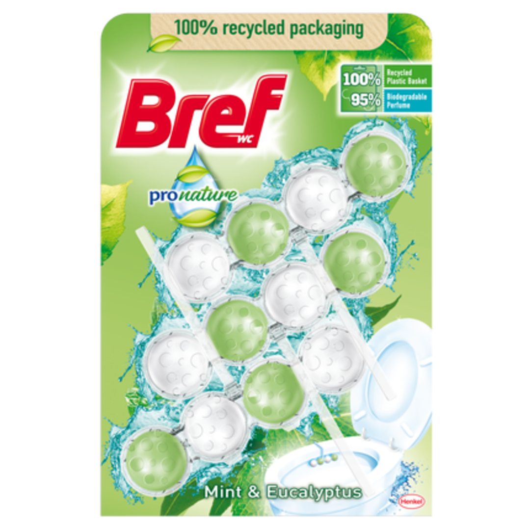 Bref ProNature Mint & Eucalyptus tuhý WC blok 3x50g