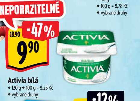 Activia bílá 120 g vybrané druhy 