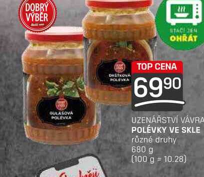 POLÉVKY VE SKLE různé druhy 680 g