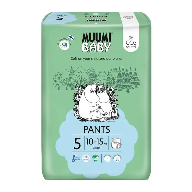 Muumi Eko Pants plenkové kalhotky Maxi+ 10-15 kg, vel. 5, 38 ks