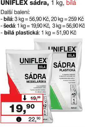 UNIFLEX sádra, 1 kg, bílá