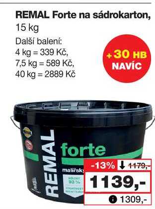 REMAL Forte na sádrokarton, 15 kg