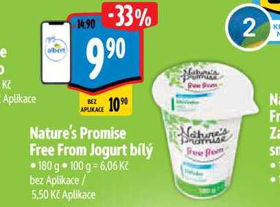  Nature's Promise Free From Jogurt bílý •180 g 