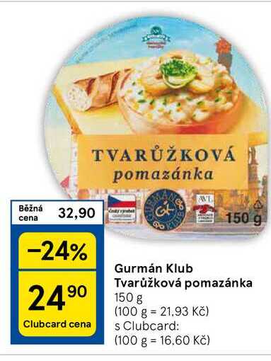 Gurmán Klub Tvarůžková pomazánka, 150 g