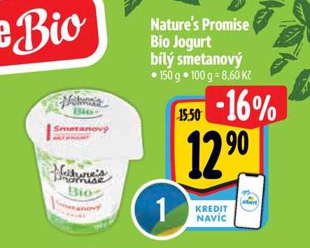  Nature's Promise Bio Jogurt bílý smetanový 150 g  