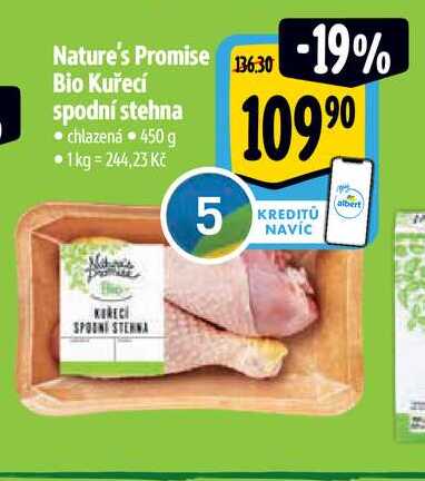 Nature's Promise  Bio Kuřecí spodní stehna  450 g