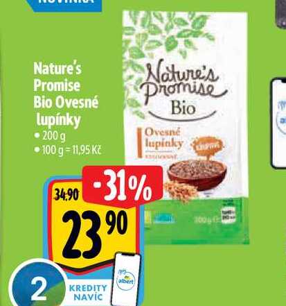 Nature's Promise Bio Ovesné lupínky • 200 g  