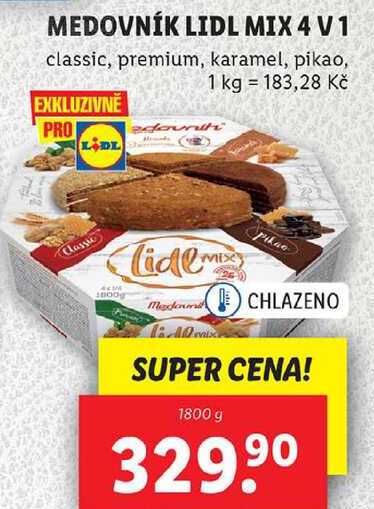 MEDOVNÍK LIDL MIX 4 V 1, 1800 g