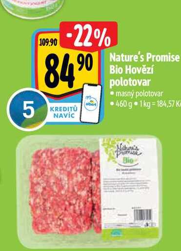   Nature's Promise Bio Hovězí polotovar 460 g  