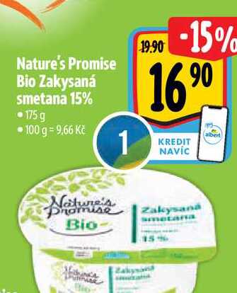 Nature's Promise Bio Zakysaná smetana 15% 175 g 