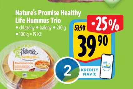 Nature's Promise Healthy Life Hummus Trio chlazený balený 210g 