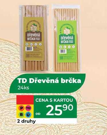 TD Dřevěná brčka 24ks