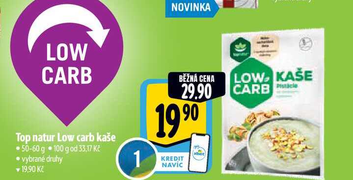 Top natur Low carb kaše 50-60 g vybrané druhy 