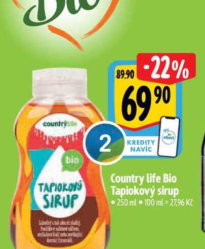 Country life Bio Tapiokový sirup 250 ml 