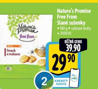 Nature's Promise Free From Slané sušenky 100 g vybrané druhy 