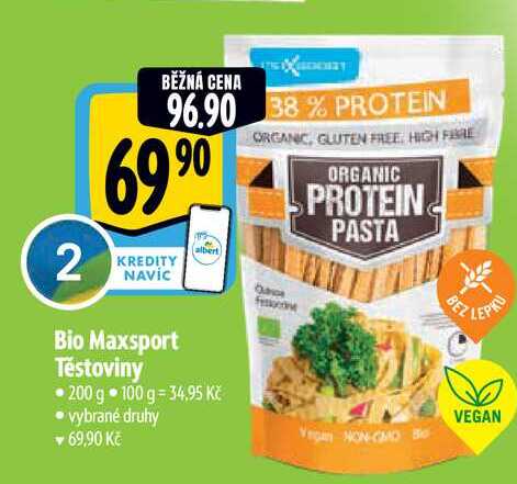 Bio Maxsport Těstoviny 200 g vybrané druhy 