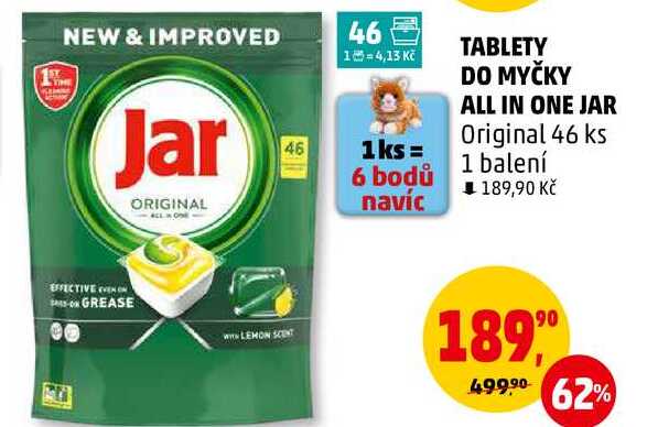 TABLETY DO MYČKY ALL IN ONE JAR Original, 46 ks