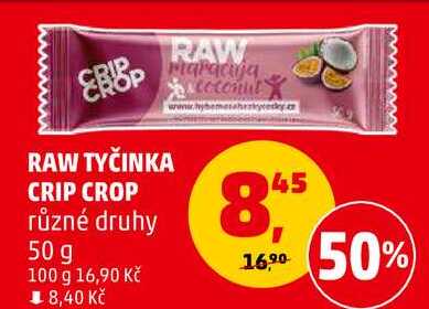 RAW TYČINKA CRIP CROP různé druhy, 50 g 