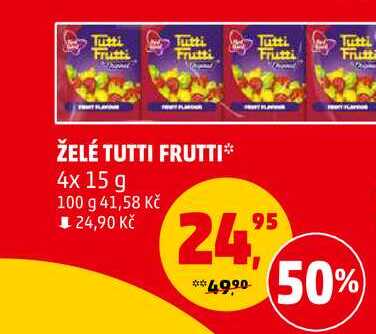 ŽELÉ TUTTI FRUTTI, 4x 15 g 