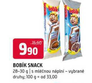 Bobík snack 28-30 g s mléčnou náplní vybrané druhy