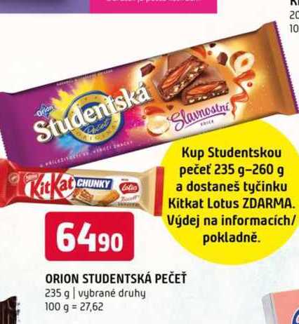 Orion Studentská pečeť 235g vybrané druhy