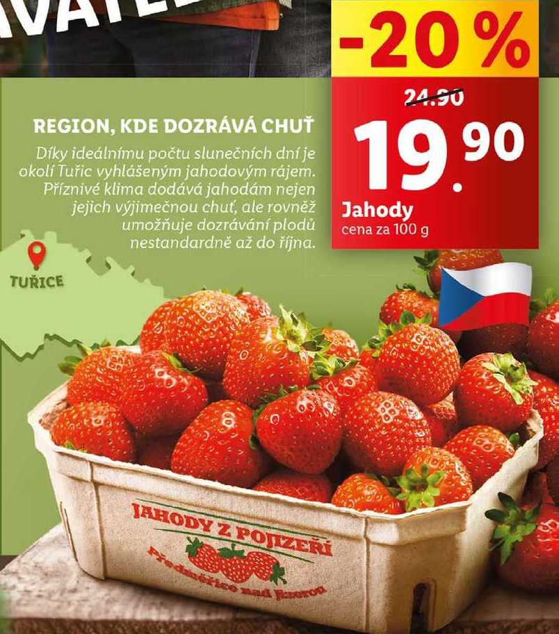 Jahody, cena za 100 g