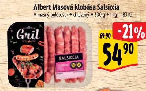 Albert Masová klobása Salsiccia, 300 g