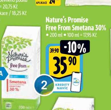   Nature's Promise Free From Smetana 30% 200 ml 