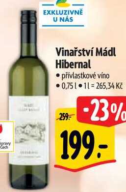 Vinařství Mádl Hibernal, 0,75 l