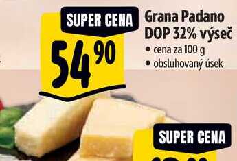 Grana Padano DOP 32% výseč, cena za 100 g