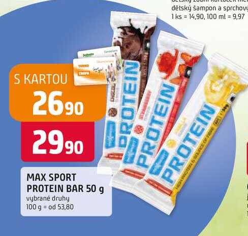 MaxSport Proteinová tyčinka 50g, vybrané druhy